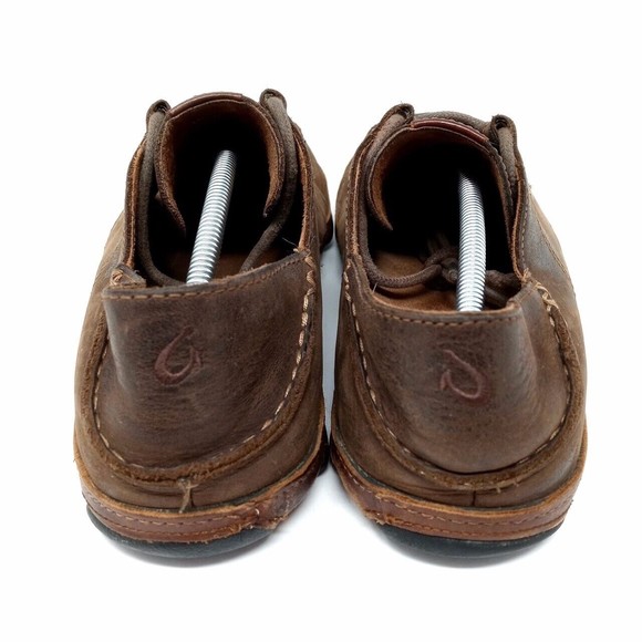 Olukai Ohana Casual Brown Nubuck Leather Lace-Up Shoes - Men's Size 10 - Picture 4 of 8
